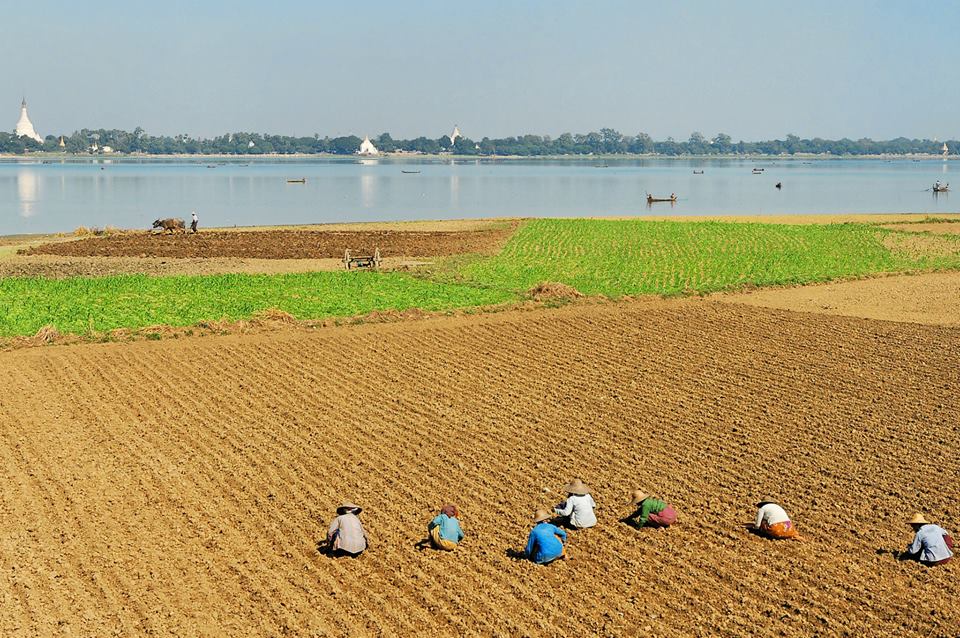 Taung Tha Man Lake, Amarapura, Mandalay region, Myanmar.