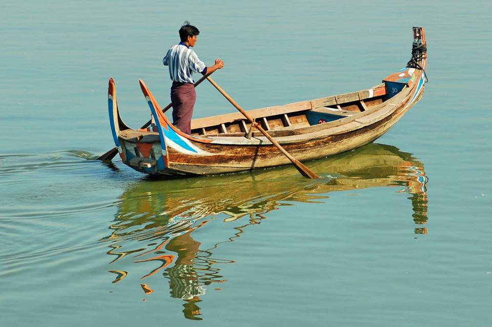 Taung Tha Man Lake, Amarapura, Mandalay region, Myanmar.