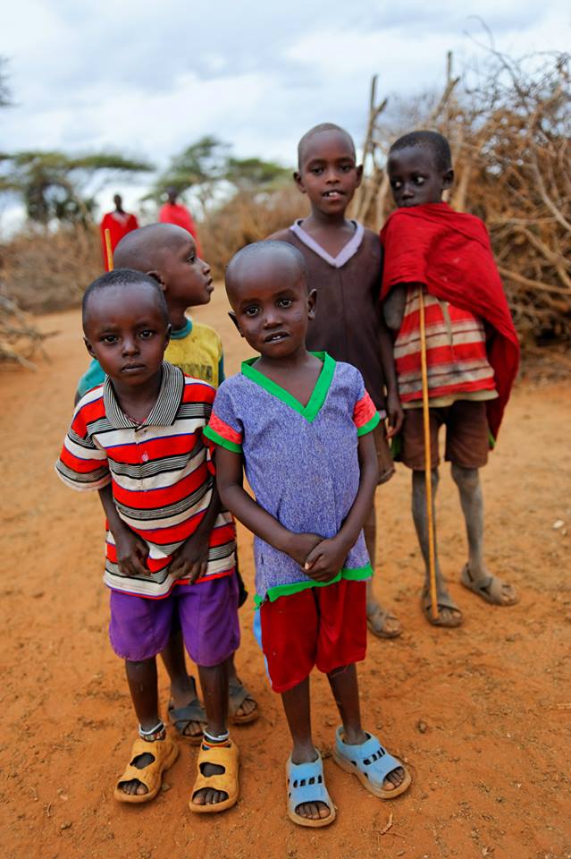 Kids in a Masai village. Selenkay Conservancy, Kenya.