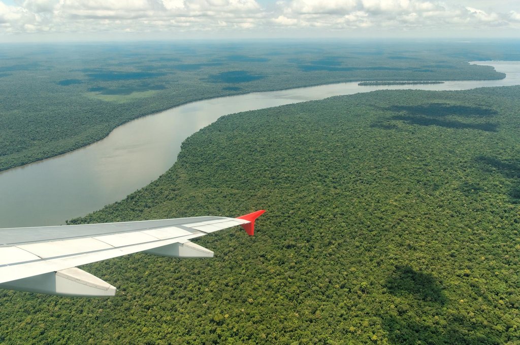 Iguazu River aerial shot