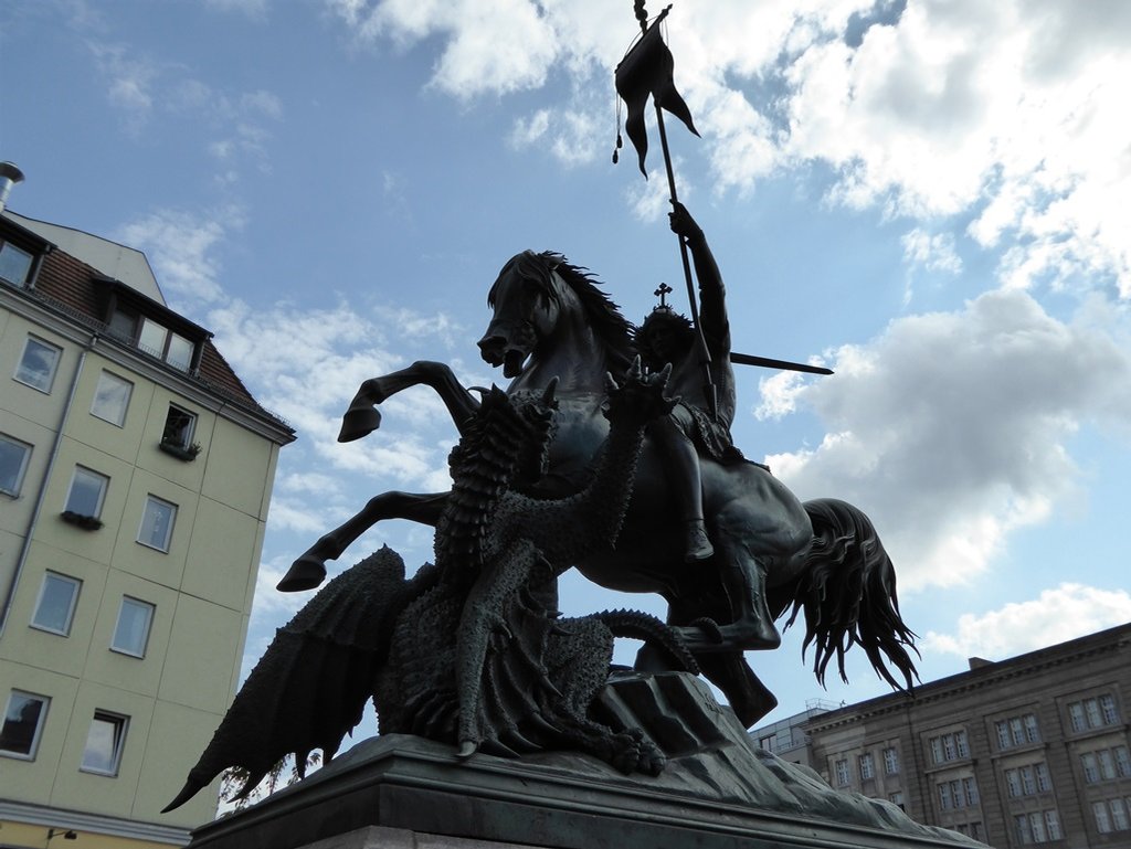 statue of St George slaying the dragon