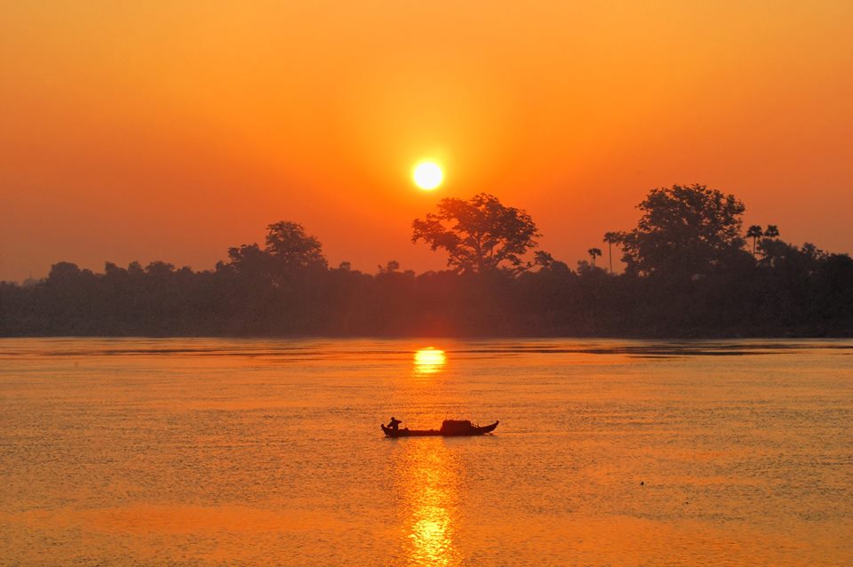 Sunrise over Ayeyarwady River