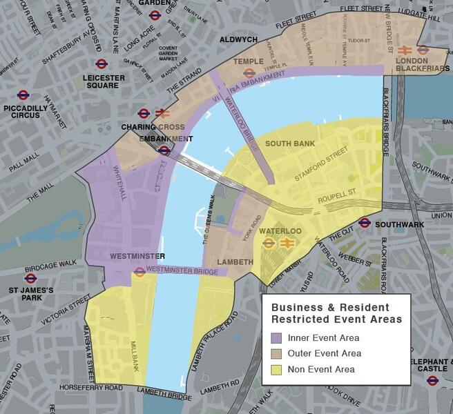 Image result for map of london fireworks 2019 viewing areas