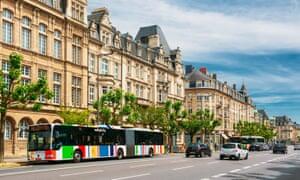 Road transport on a sunny day in Luxembourg