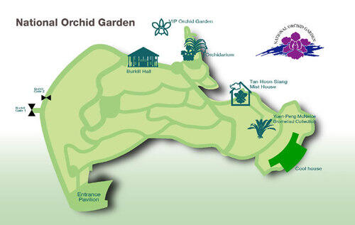 Карта на Националната градина на орхидеите